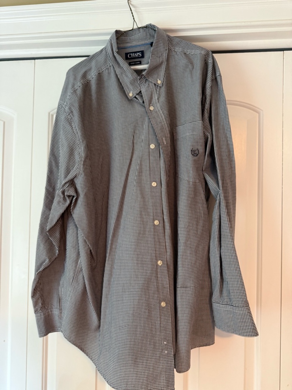 Chaps Men's Black & White Micro-Check Button-Down Shirt